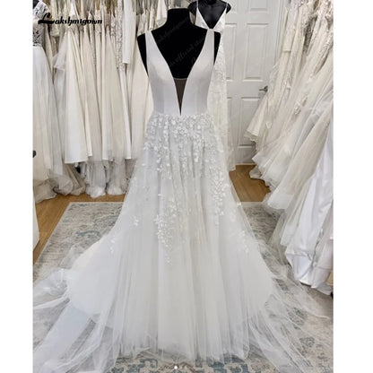 Roycebridal Tulle A Line Wedding Dress Beach Summer 2025 Abito Sposa Donna Elegant Bridal boho Gowns Lace Wedding Gown