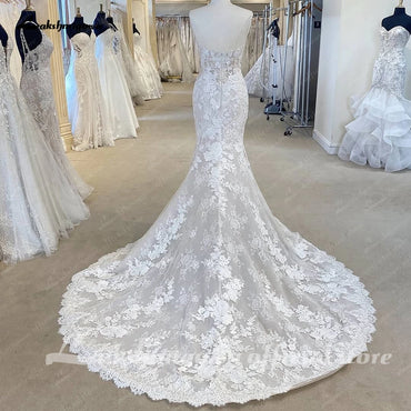 Roycebridal Full Lace Mermaid Wedding Dresses For Women Vestido De Novia 2025 Sweetheart Boho Bridal Gowns Open Back