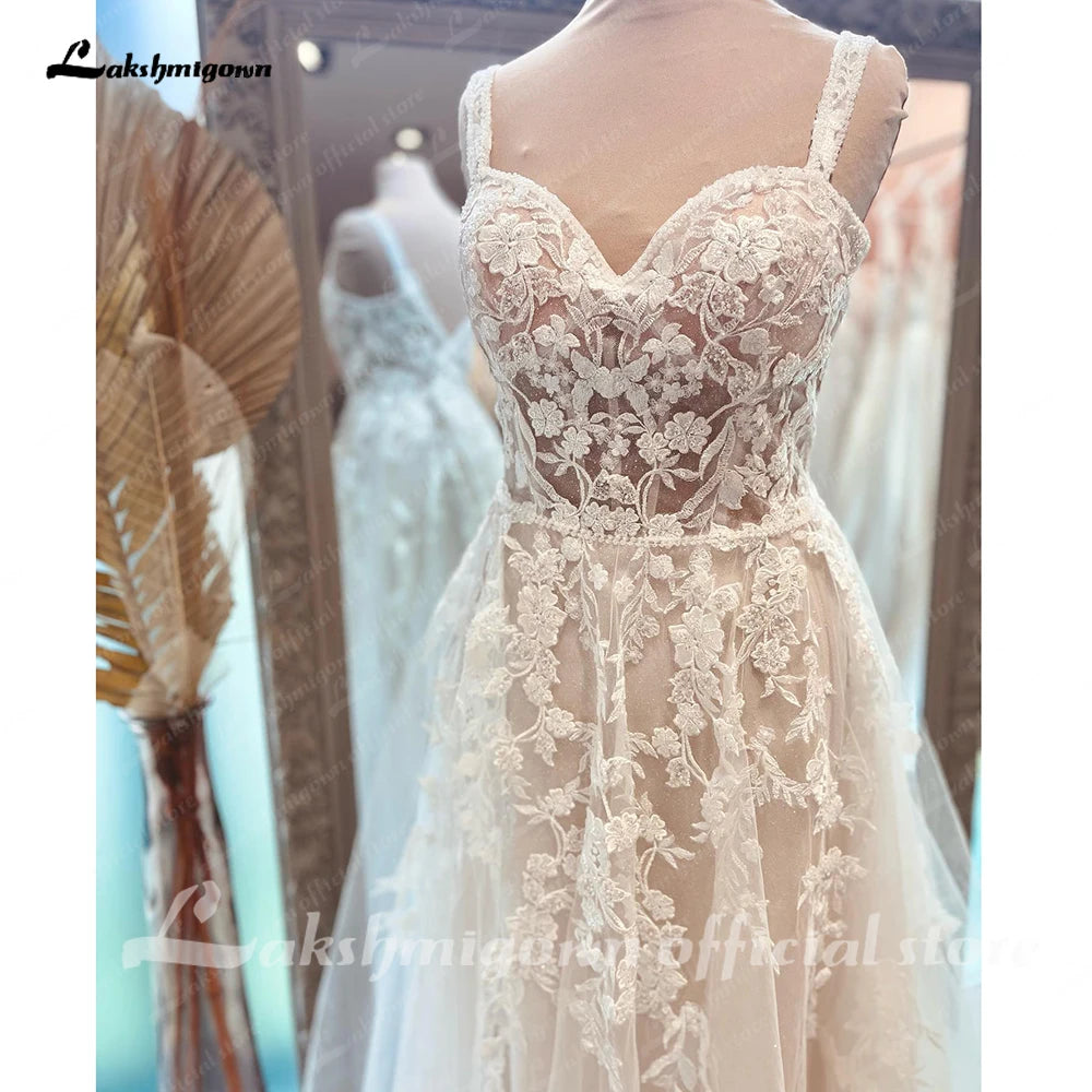 Roycebridal A Line Boho Lace Open Back Women Wedding Dress 2025 Vestidos Beach Bridal Gowns Sleeveless abito da sposa