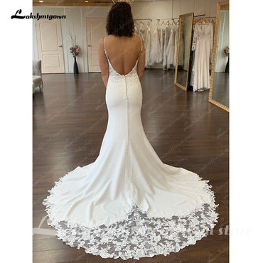 Roycebridal Boho Mermaid Beach Wedding Dress 2025 Special Occasion Backless Crepe Long Bridal Gowns New Mariage