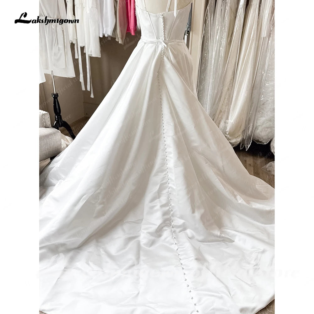 Roycebridal Satin Wedding Dresses New Mariage Church Wedding Gowns 2024 Vestido Boda Civil Beach A Line Princess Bride Dress