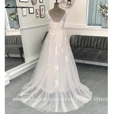 Roycebridal Beach Wedding Dresses 2025 A-Line Sleeveless Lace With Appliques 2025 Spring & Summer Bridal Gown