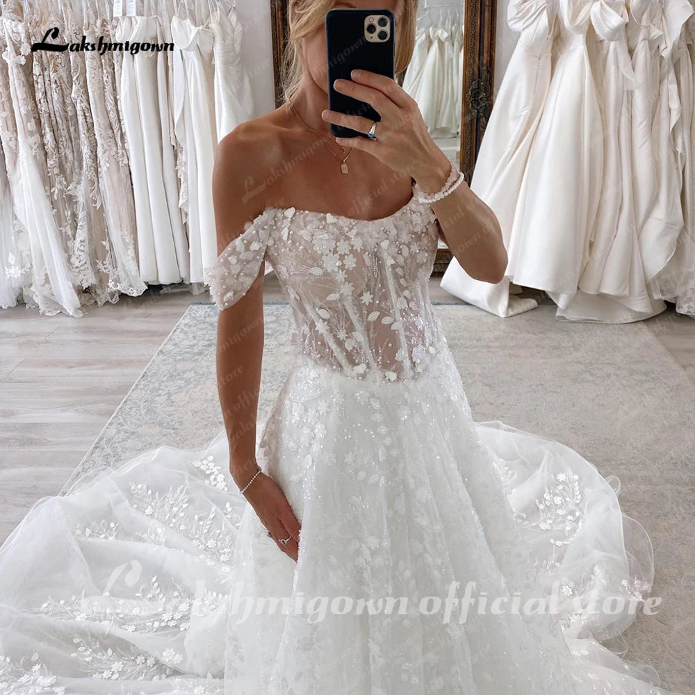 Roycebridal Off the Shoulder Wedding Dresses Lace Appliques 2024 Hochzeits Sexy Beach Bridal Gowns Robe de mariee