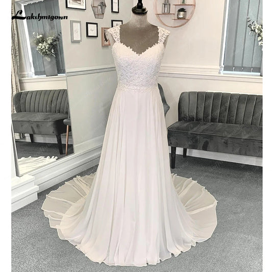 Roycebridal Chiffon Beach Wedding Dresses For Women 2025 Bride Luxury Lace Long Boho Wedding Gowns Open Back