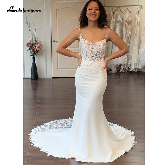 Roycebridal Boho Mermaid Beach Wedding Dress 2025 Special Occasion Backless Crepe Long Bridal Gowns New Mariage