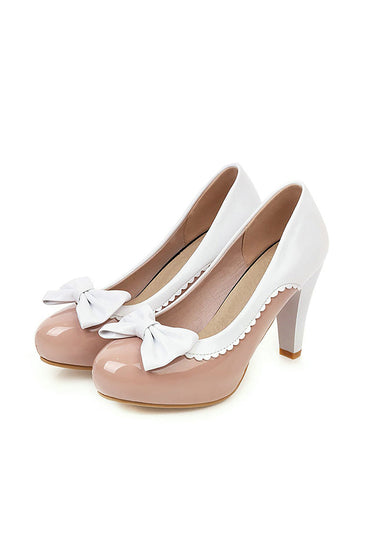 Roycebridal Retro Bowknot High Heels Shoes