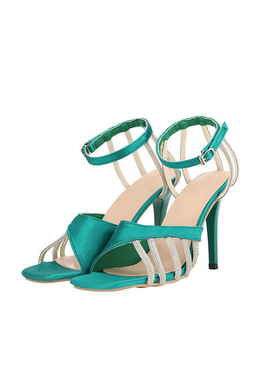 Roycebridal Green Buckle Fish Mouth High Heel Shoes