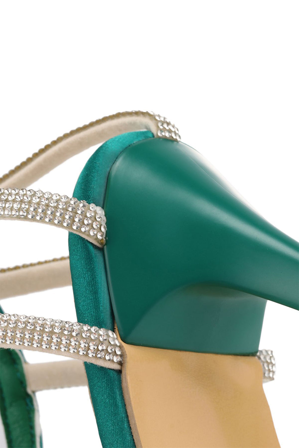 Roycebridal Green Buckle Fish Mouth High Heel Shoes