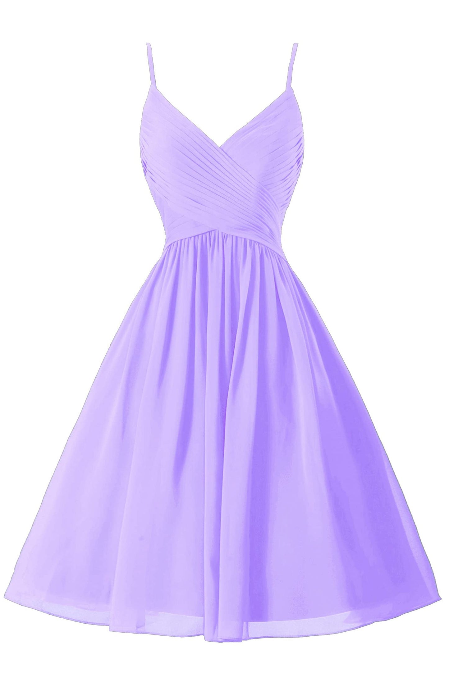 Roycebridal Spaghetti Straps Sleeveless A Line Chiffon Short Prom Dresses With Pockets