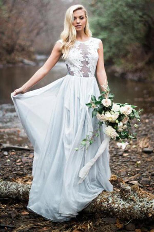 Gorgeous Inexpensive Lace Tulle Wedding Dress Boho Bridal Dresses, MW147