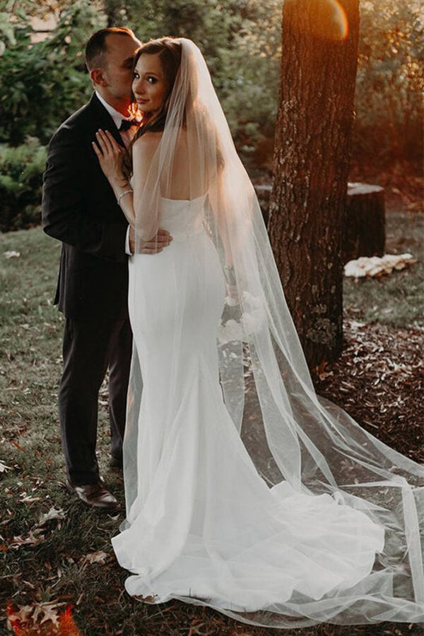 Satin Mermaid Sweetheart Beach Wedding Dresses, Simple Bridal Gown, MW648 | beach wedding dresses online | simple satin wedding dresses | wedding gowns | www.musebridals.com