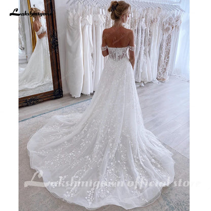 Roycebridal Off the Shoulder Wedding Dresses Lace Appliques 2024 Hochzeits Sexy Beach Bridal Gowns Robe de mariee