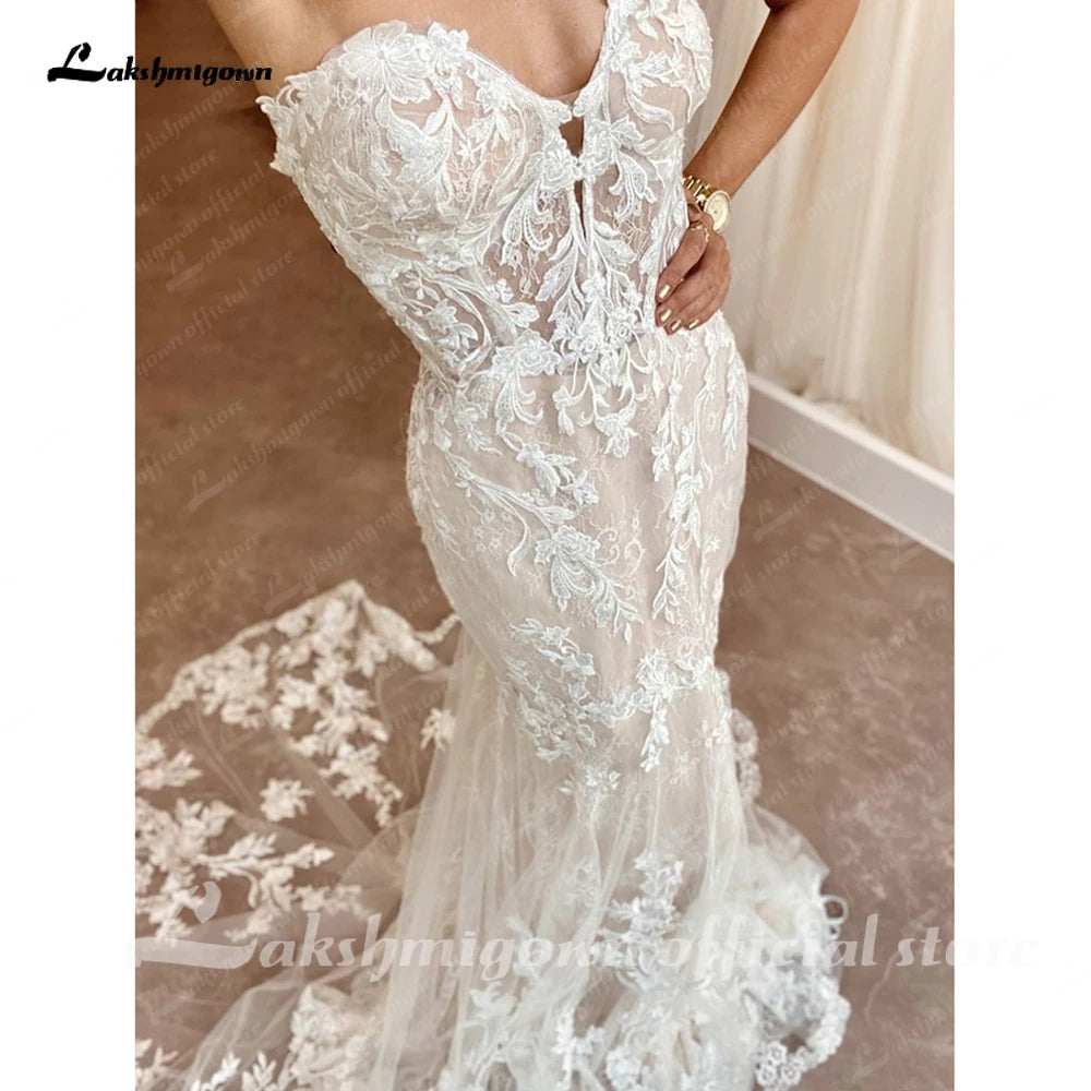 Roycebridal Beach Off White Off Shoulder Boho Wedding Dress 2025 Women Mermaid Bridal Gown vestidos para mujer