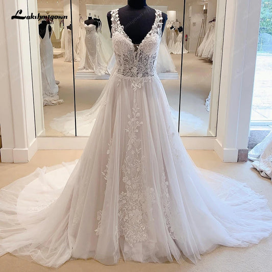 Roycebridal Boho Lace Appliques Wedding Dresses 2025  Civil Bridal Beach Wedding Gowns Vestidos de festa Party Gowns