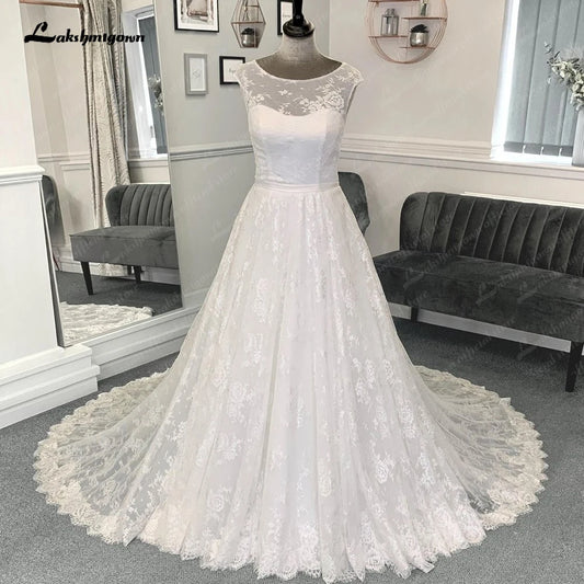 Roycebridal Full lace Beach Boho Wedding Dresses Women Robe Mariee  Chapel Train Lace 2025 Robe Civil Bridal Gowns