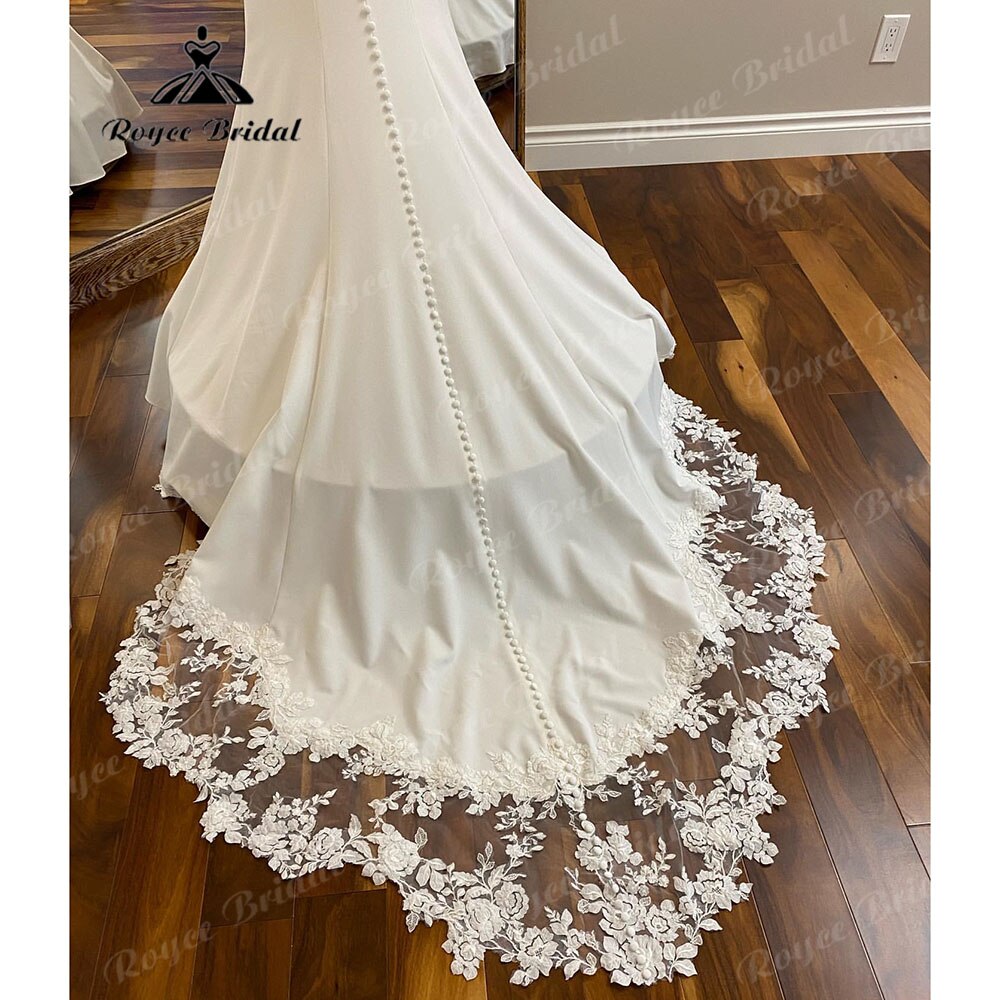 Roycebridal BRIDE,BRIDE EXPLORE All Wedding Dresses,BRIDE EXPLORE Custom Wedding Dresses 👗,BRIDE EXPLORE Plus SizeSexy Soft Satin Lace Mermaid Sweetheart Neckline Wedding Dress with Sweep Train 2025 Off the Shoulder trajes de novias largos