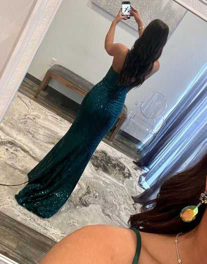 Roycebridal Dorothy |Mermaid Spaghetti Straps Sequin Prom Dress