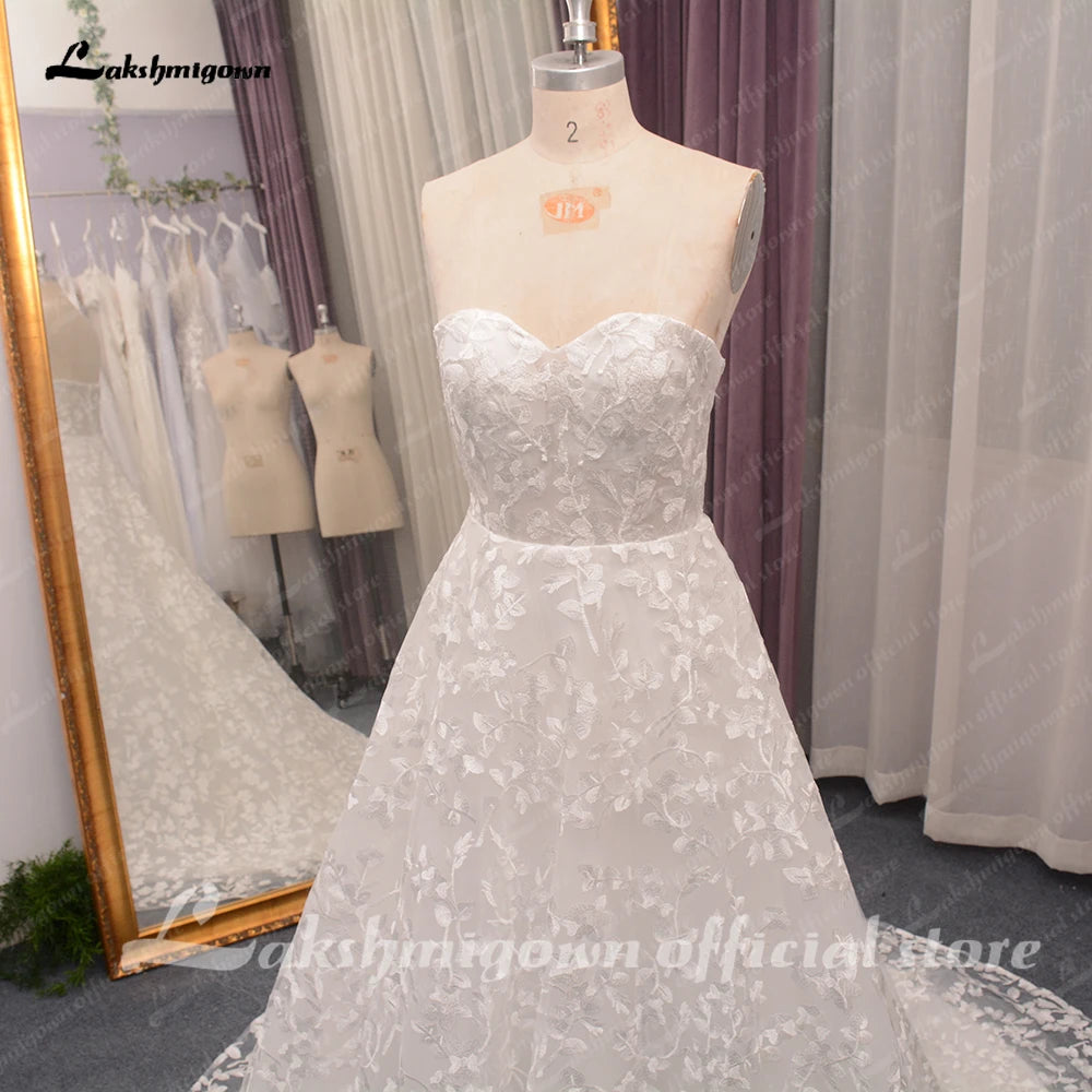 Roycebridal Full Lace Wedding Dress for Women Sweetheart Neckline  Robe Mariage Civil Bridal Gown Brautkleid