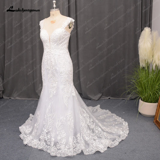 Roycebridal Lace Floral Mermaid Court Train Wedding Dress for Women 2024 Appliques Vestidos Civil Bridal Gown Custom Made