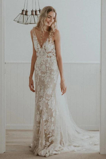 Mermaid wedding dresses | lace wedding dresses | cheap wedding dresses | musebridals.com