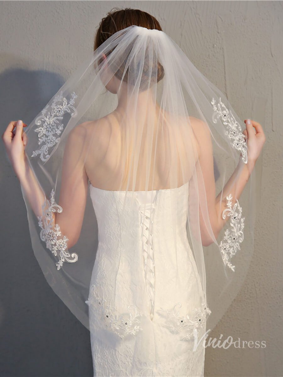 Simple 1 Tier Veil Viniodress TS17151-Veils-Viniodress-Ivory-Viniodress