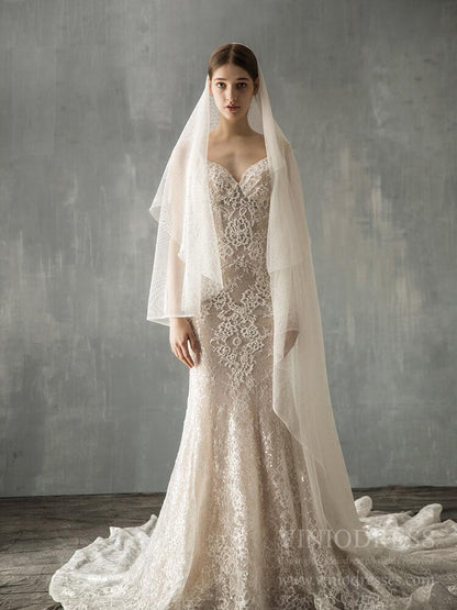 Simple Ivory Tulle Bridal Cathedral Veil AC1241-Veils-Viniodress-Ivory-Viniodress