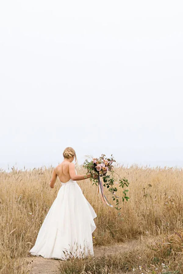 Simple Chiffon A-line Sleeveless Beach Wedding Dresses, Bridal Gown, MW817 | backless wedding dress | vintage wedding dresses | a line wedding dress | musebridals.com