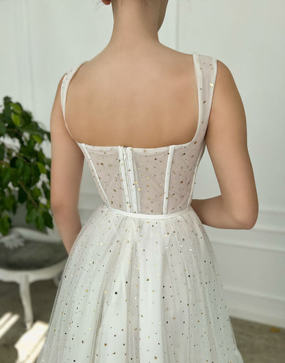 Amie | Straps Short Tulle White Homecoming Dress