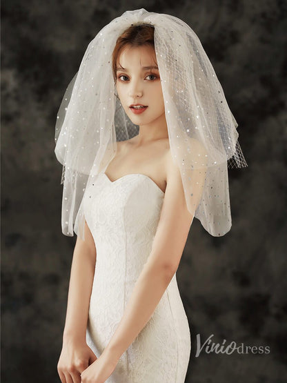 Starry Elbow Length Bridal Veil Viniodress TS1923-Veils-Viniodress-Ivory-Viniodress