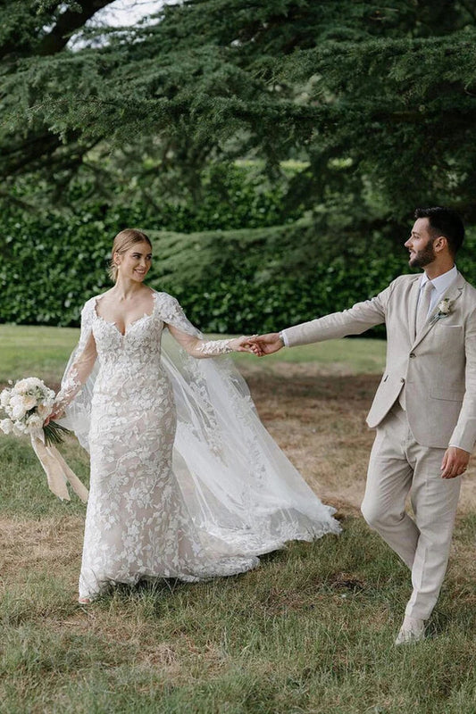 Tulle Sheath Sweetheart Neck Wedding Dresses With Floral Appliques, MW890 | mermaid wedding dresses | lace wedding dresses | cheap wedding gown | musebridals.com