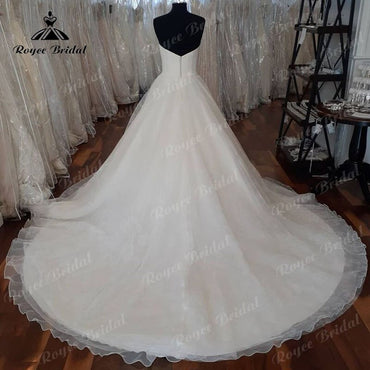 Roycebridal Vestido Novia Sweetheart Satin Tulle A Line Wedding Dress Off the Shoulder 2025 Bridal Ball Gown for Women sukienka na wesele