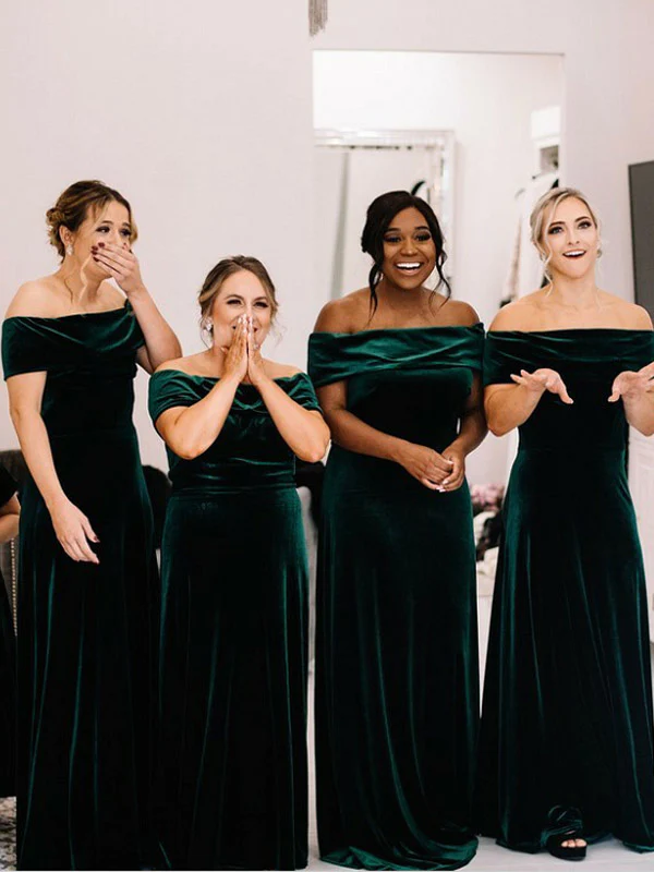 Royce Bridal|Cheap Vintage Velvet Green Bridesmaid Dresses Winter Long  Simple Weddi – ROYCEBRIDAL OFFICIAL STORE