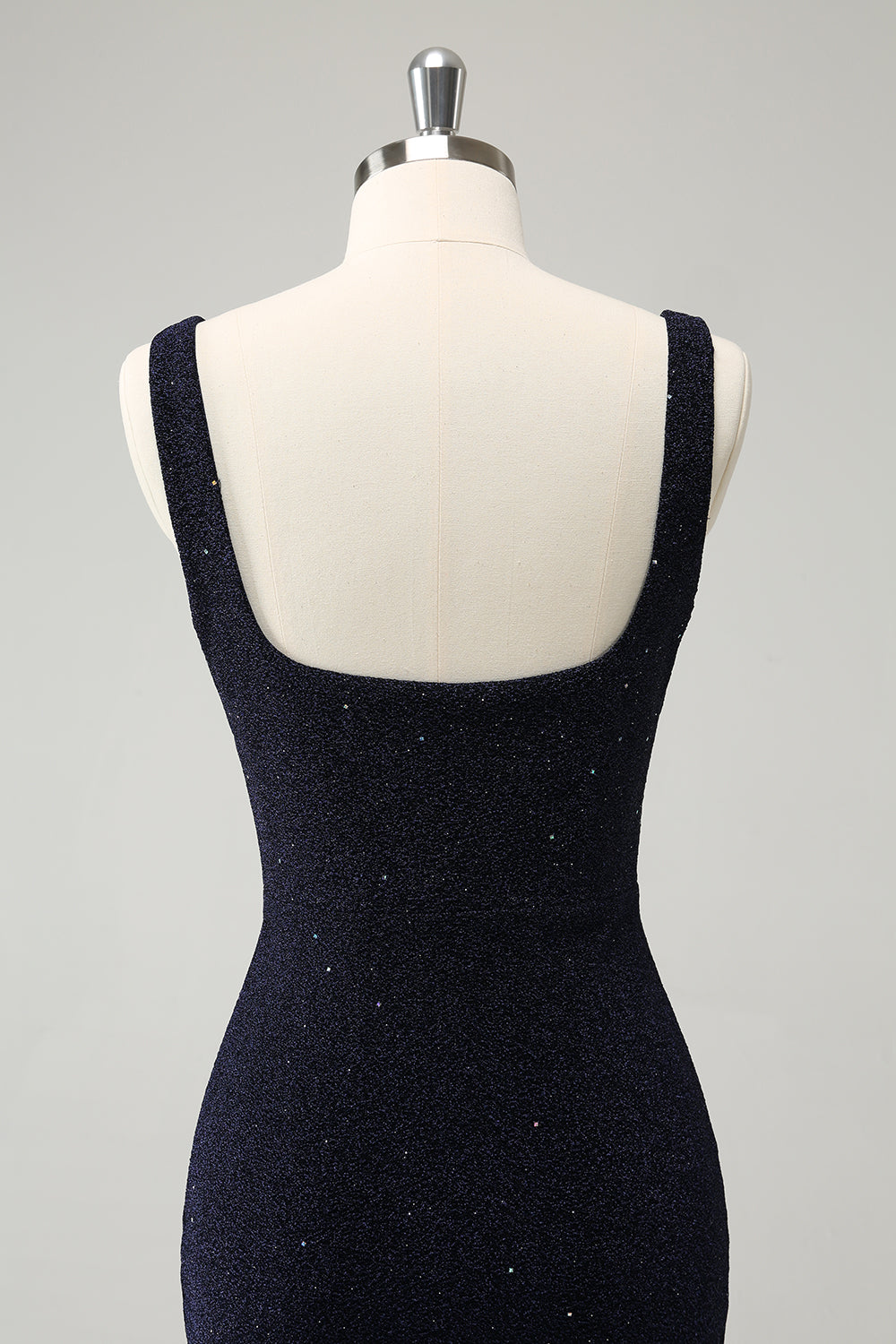 Chic Dark Blue Bodycon Square Neck Short Homecoming Dress with Slit