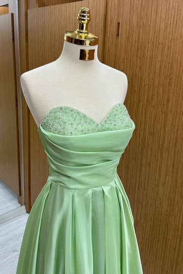 Roycebridal Green Sweetheart Long Sequined Prom Dress