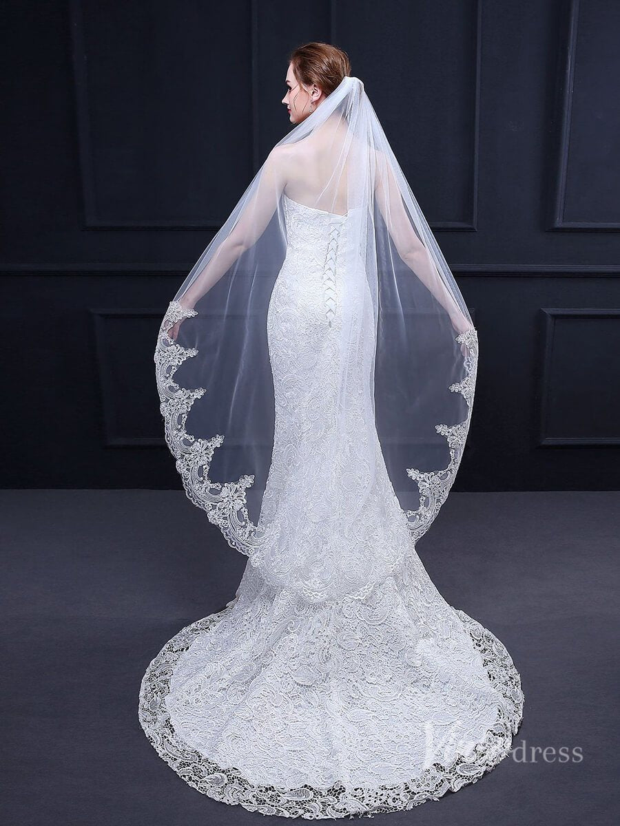 Waltz Length Mantilla Veil Viniodress TS18017-Veils-Viniodress-Ivory-Viniodress