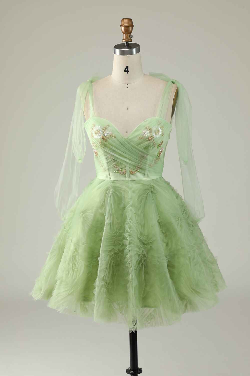 Green A Line Sweetheart Short Homecoming Dress with Appliques Sequins