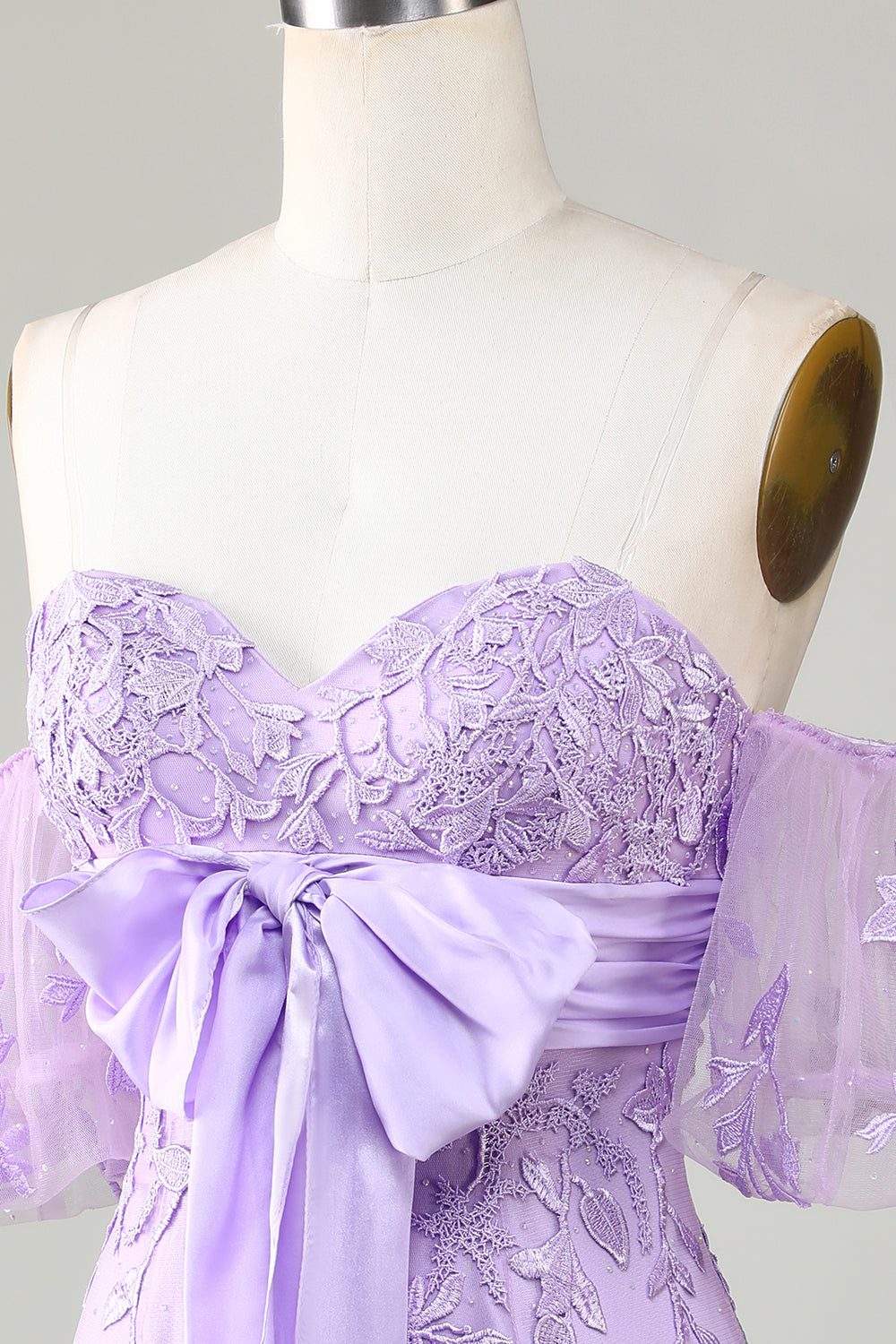 Purple Bodycon Sweetheart Short Homecoming Dress with Bowknot