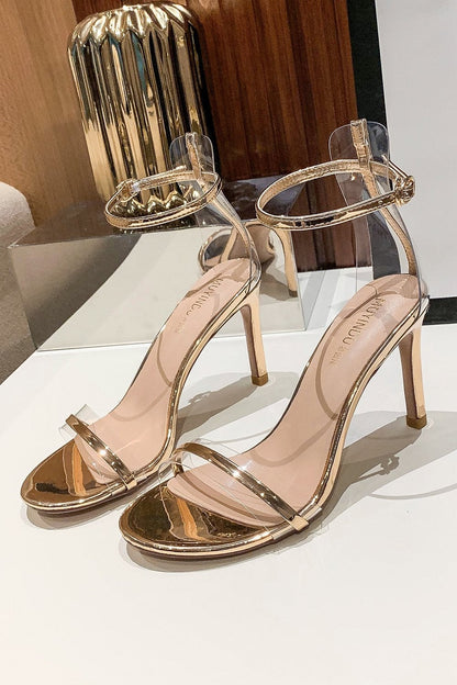 Golden Ankle Straps Prom Sandals