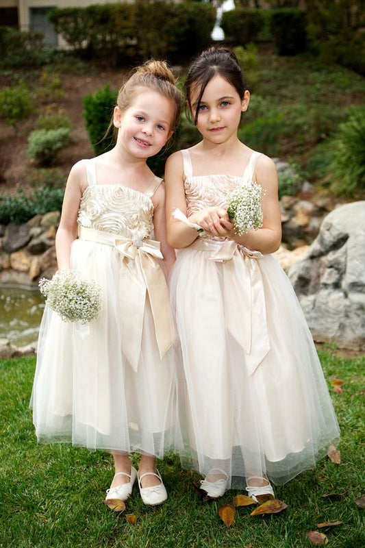 a-line-rosette-flower-girl-dress-with-ribbon-bow-belt