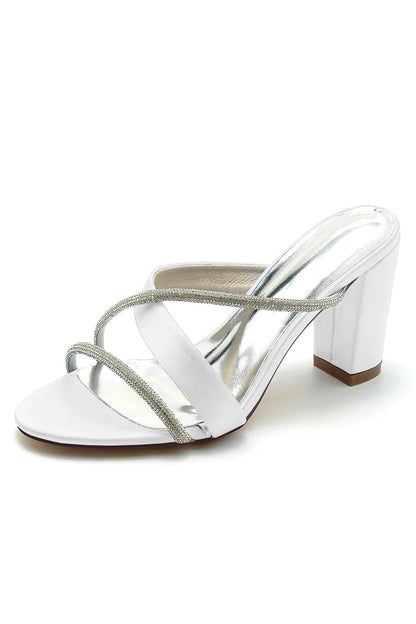 Open Toe Strappy Slip on Sandals