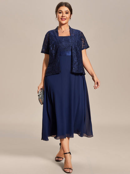 Aella two piece mother of the bride/groom suit in navy Express NZ wide - Bay Bridal and Ball Gowns