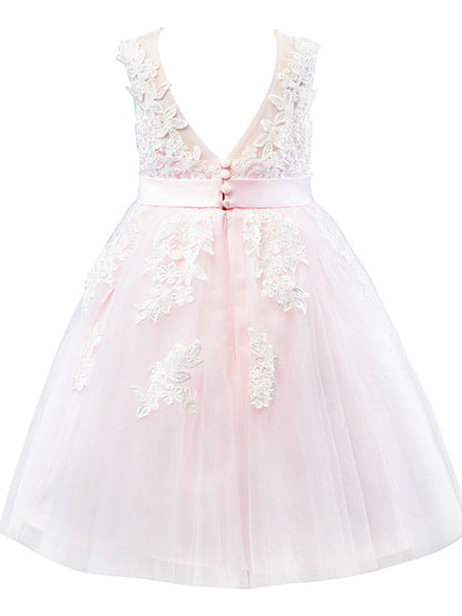 Amazing Jewel Neck Sleeveless Sash Kids Party Dresses-showprettydress