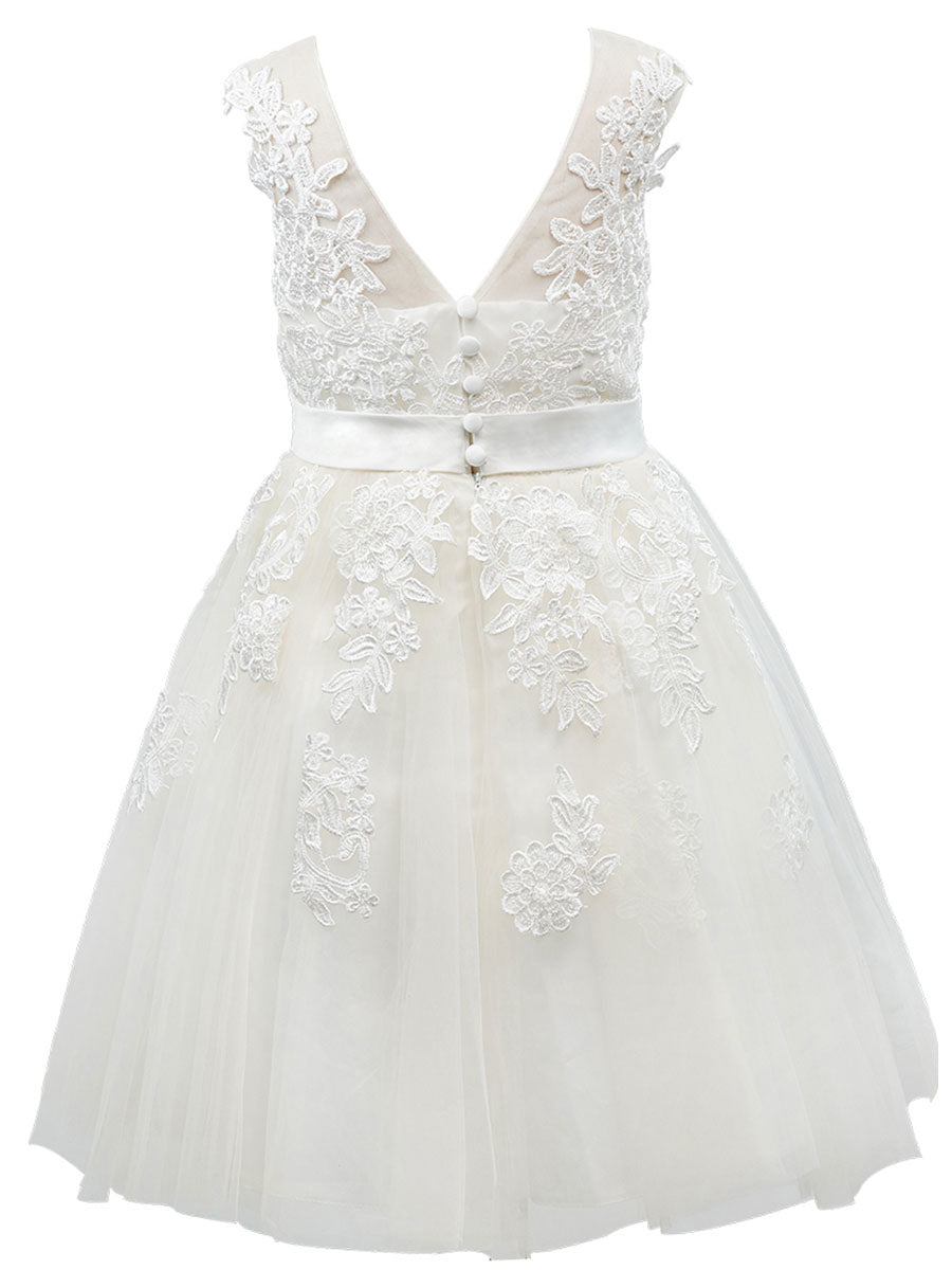 Amazing Jewel Neck Sleeveless Sash Kids Party Dresses-showprettydress