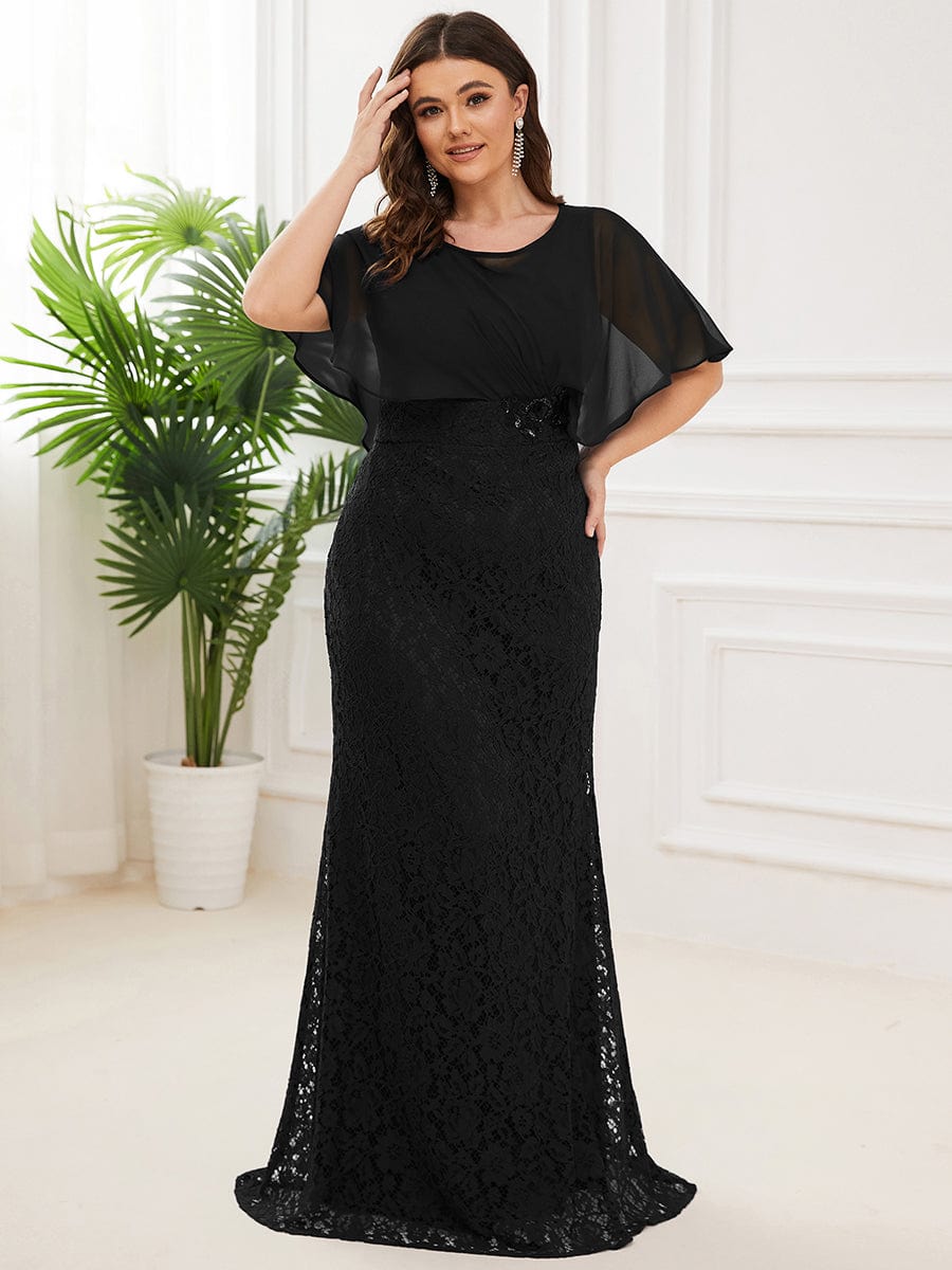 Ashly lace and chiffon coverup Mother of the Bride Dress - Bay Bridal and Ball Gowns