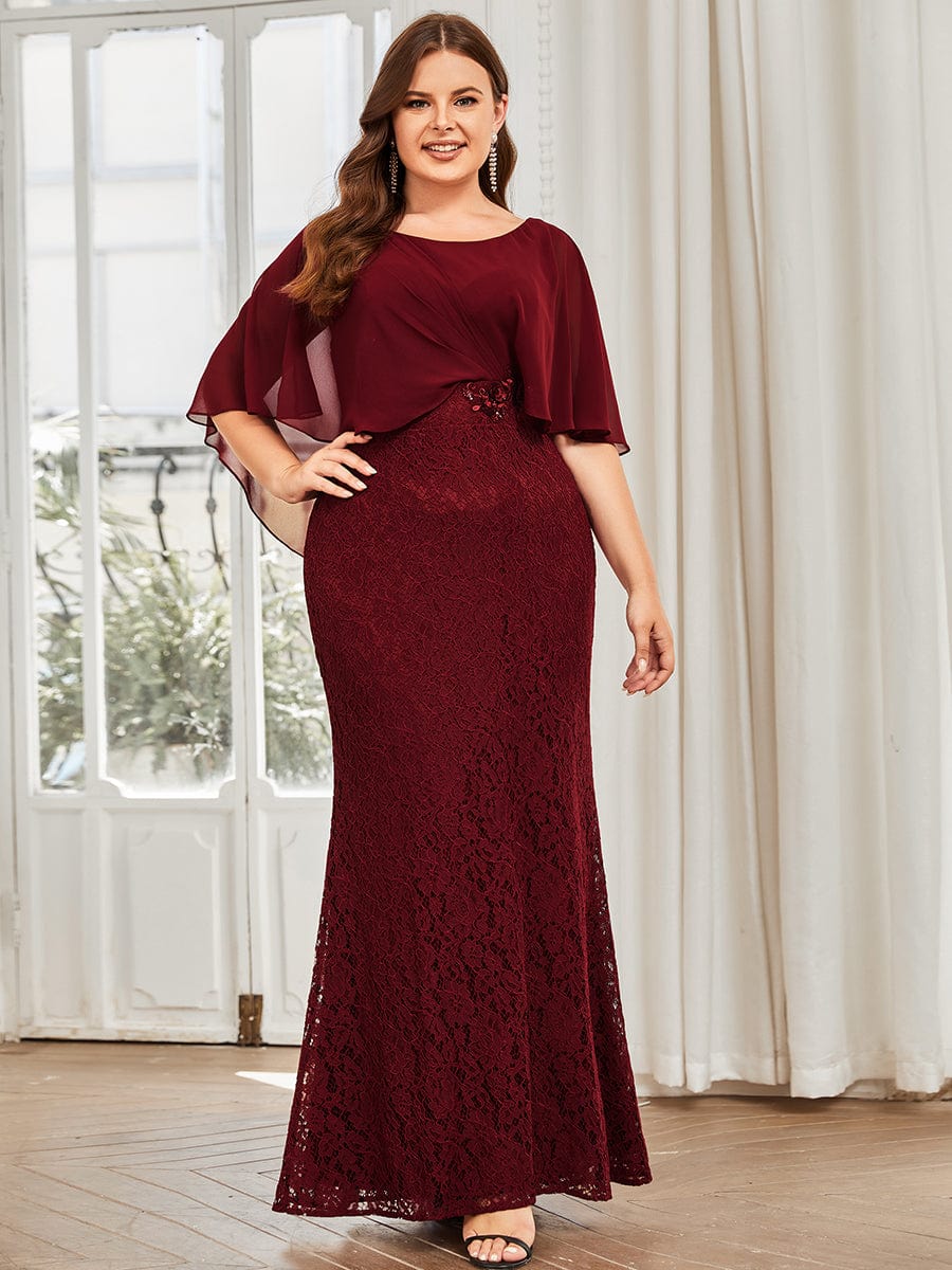 Ashly lace and chiffon coverup Mother of the Bride Dress - Bay Bridal and Ball Gowns