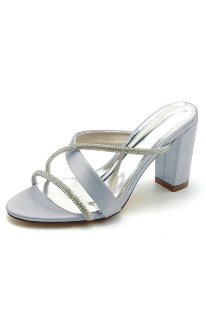 Open Toe Strappy Slip on Sandals