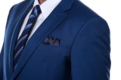 Bespoke Solid Navy Blue Mens Suits for Formal-showprettydress