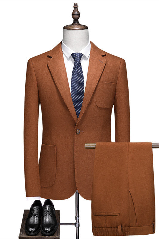 Aidan Fashion Brown One Button Bespoke Prom Men Suits