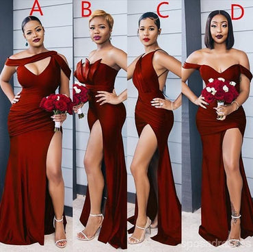 Hot Multiway Burgundy Bridesmaid Dresses Mermaid Wedding Guest Dress