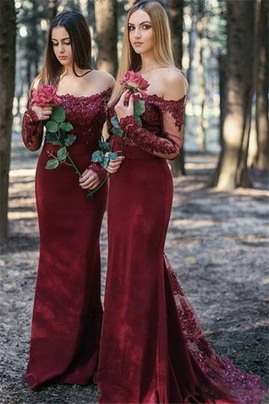 long sleeves bridesmaid dresses